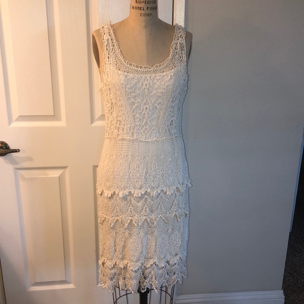 Stunning Off White Lace Dress
